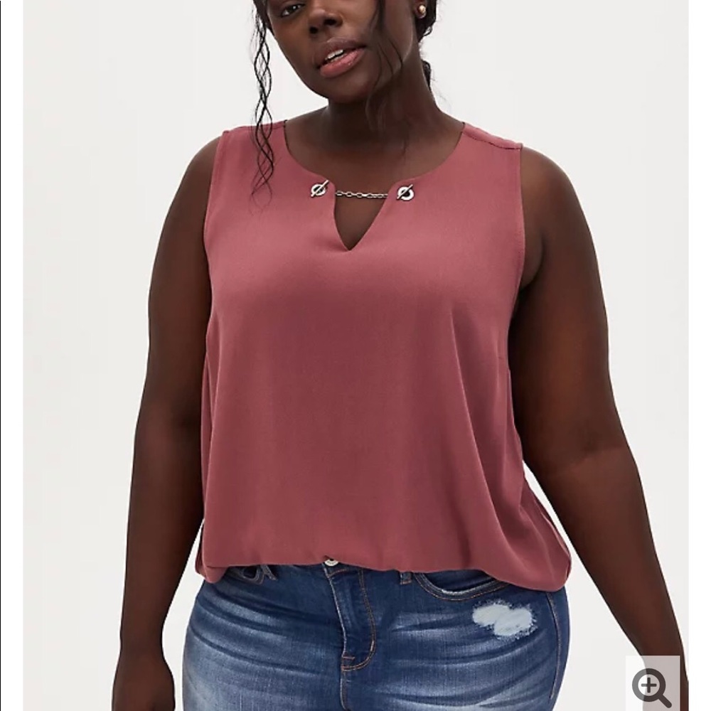 Torrid Size 4 Walnut Crepe Chain Front Tank